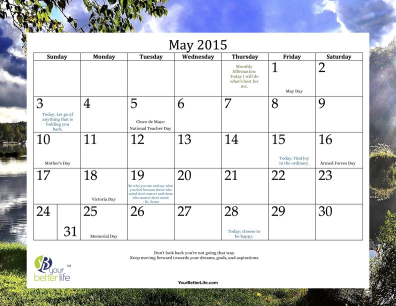 Your Better “May” Calendar