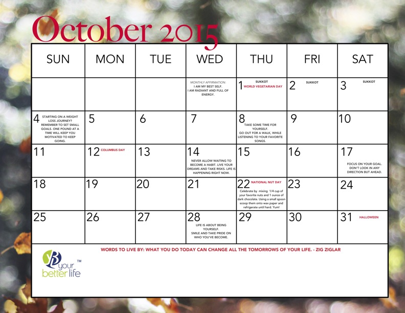 Your Better “October” Calendar